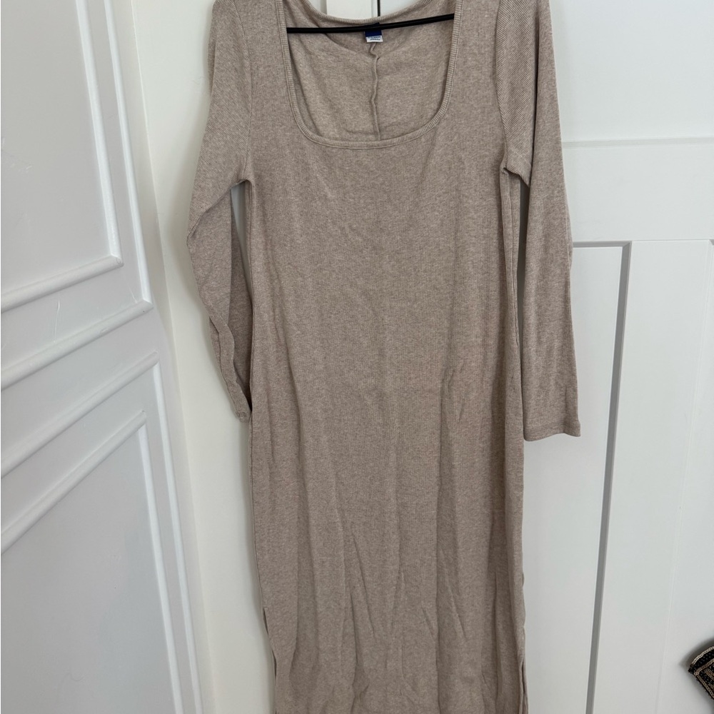Old Navy Beige Long Sleeve Dress